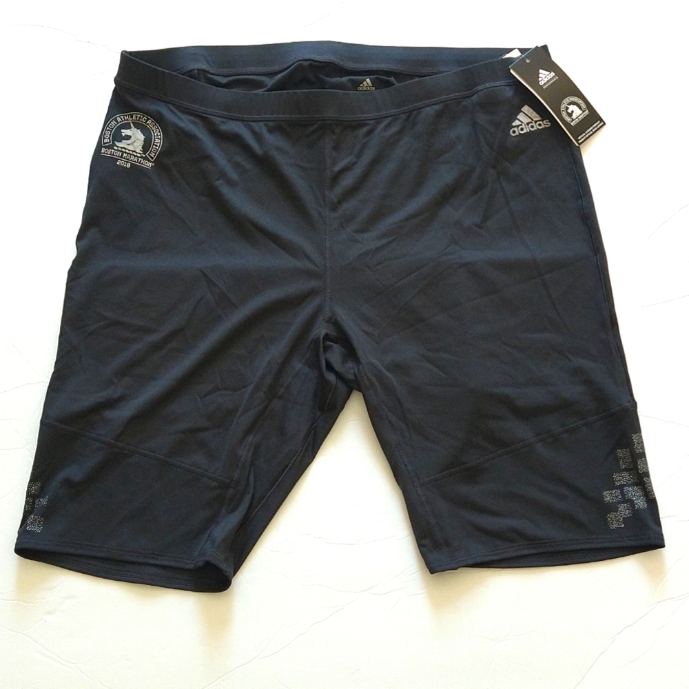 NWT Adidas Men's 2018 Boston Marathon Black Supernova Short Tights  US Size 2XL